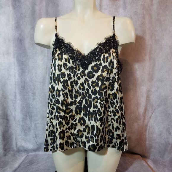 BP Black Lace Trim Animal Print Camisole Size Large - Picture 2 of 5